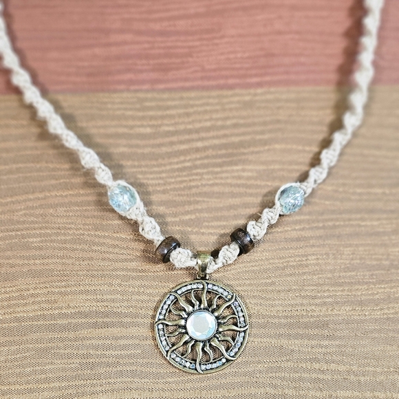 Sun Pendant Hemp Necklace - Picture 4 of 8